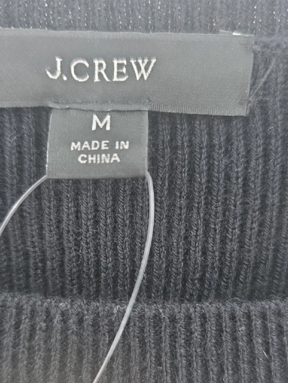 J. Crew Black Crewneck Rib-Knit Sweater